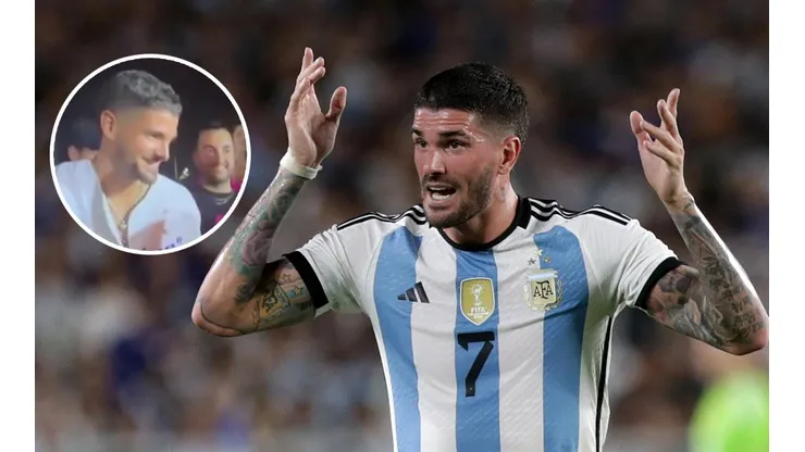 El que es campeón del mundo... Rodrigo De Paul pasó la noche tirando gente a la pileta
