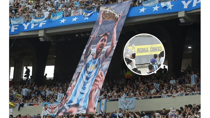 Inédita: la bandera de Boca que se vio en el Monumental en pleno Argentina-Panamá
