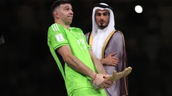 El festejo de Emiliano Martínez en el Mundial de Qatar.