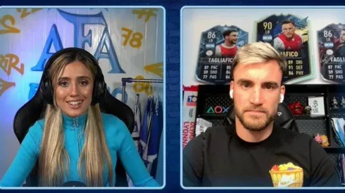 Morena Beltrán y su primer entrevistado: Nicolás Tagliafico.