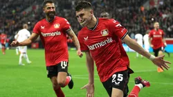 Palacios festejando uno de sus dos goles.