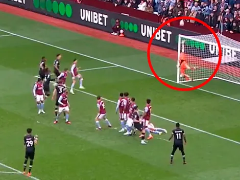 VIDEO | Dibu Martínez voló al ángulo y sacó una pelota increíble