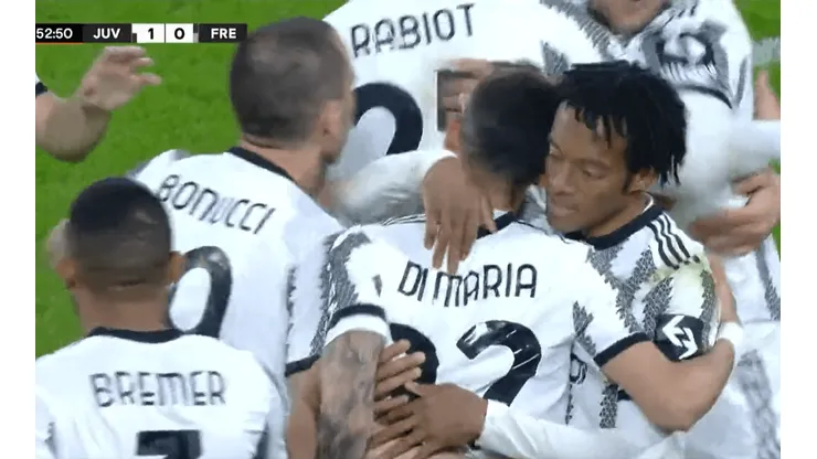 El festejo tras el gol de Di María.