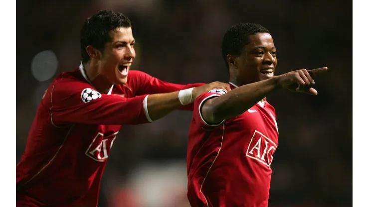 Evra y Cristiano Ronaldo en Manchester United.