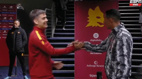 El encuentro entre Dybala y Di María.