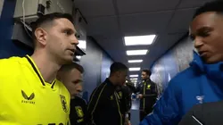 El momento mas incómodo del año: así se reencontraron Dibu y Yerry Mina