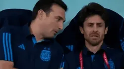La emoción de Pablo Aimar en el partido ante México.