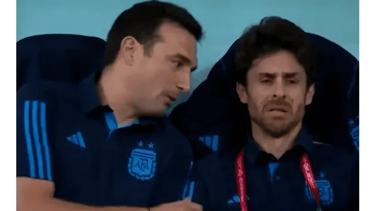 La emoción de Pablo Aimar en el partido ante México.