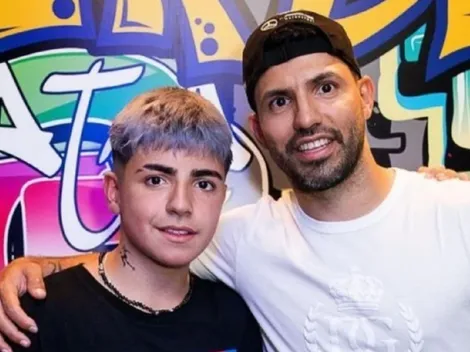 Inesperado: el hijo del Kun Agüero apareció con la camiseta de Racing puesta