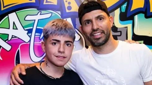 Benjamín Agüero junto a su padre.