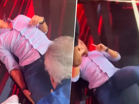 Terminó en el piso: un ex Boca se acalambró en un programa de TV