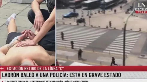 Mujer policía baleada en Retiro