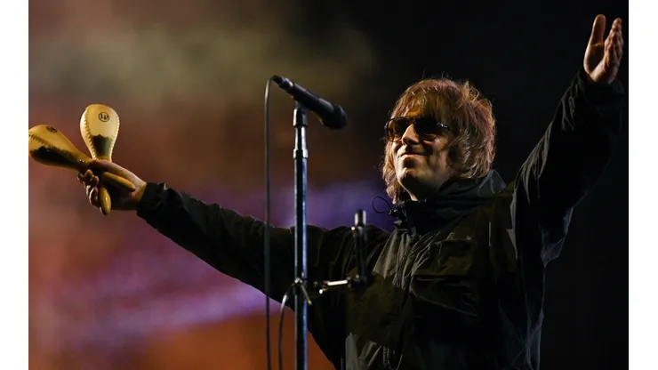 El popular Liam Gallagher arriba del escenario.