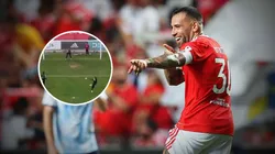 Otamendi hizo un golazo tremendo en el entrenamiento.