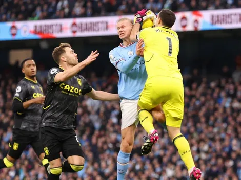 VIDEO | El terrible golpe de Haaland a Dibu Martínez que asustó a todos