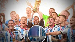 Los Argentinos hicieron un mural en Doha.