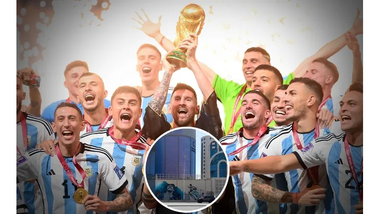 Los Argentinos hicieron un mural en Doha.
