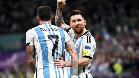 De Paul y Messi en el partido ante Países Bajos.