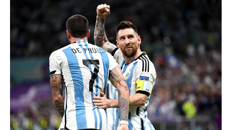 De Paul y Messi en el partido ante Países Bajos.