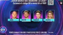 Los nominados para la gala de eliminación semanal de Gran Hermano.