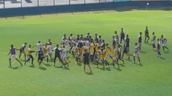 Increíble: un amistoso entre Quilmes y Chacarita terminó a las piñas.