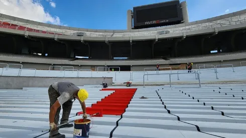 Siguen las obras en el Estadio Monumental.