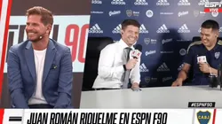 Riquelme se tentó de la risa al ver a un periodista de ESPN: "Perdón, Pollo"