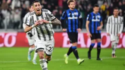 El festejo de Ángel Di María tras el penal.