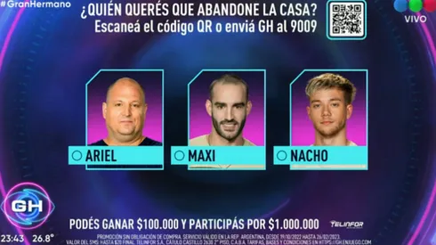 Así quedó la placa final de nominados de Gran Hermano.
