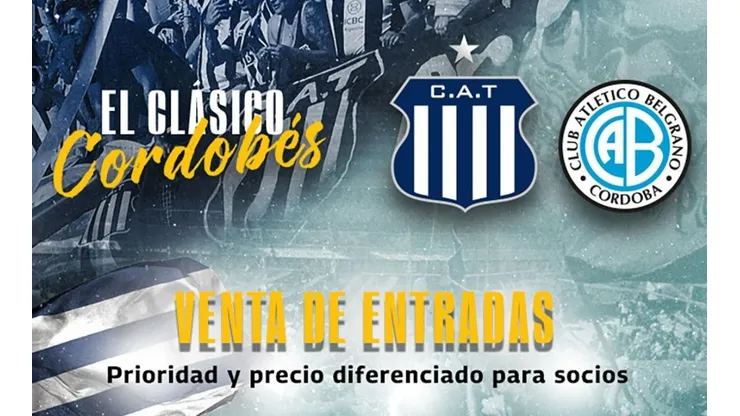 Entradas para el clásico cordobés entre Talleres y Belgrano.