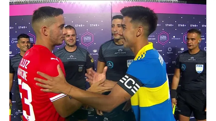 Ivan Marcone y Pol Fernández, capitanes de Independiente y Boca respectivamente.
