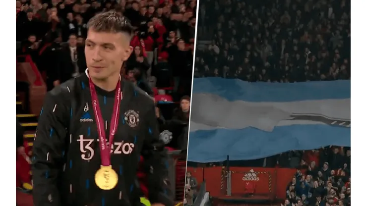 VIDEO | Con bandera incluida: el imponente recibimiento de Manchester United a Lisandro Martínez