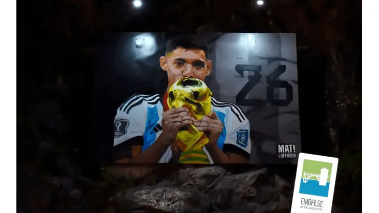El mural de Nahuel Molina en Embalse.
