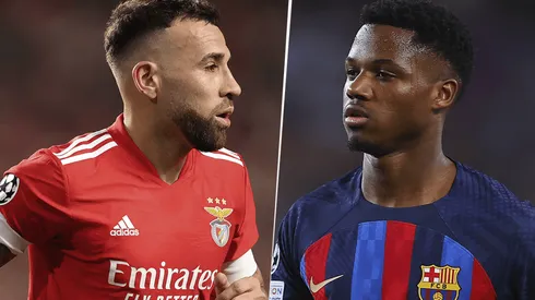 Nicolás Otamendi y Ansu Fati supieron protagonizar un duro cruce.