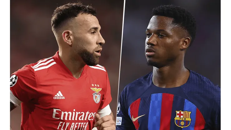 Nicolás Otamendi y Ansu Fati supieron protagonizar un duro cruce.