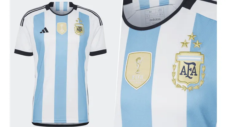 La camiseta actualizada de la Selección Argentina tras la conquista del Mundial de Qatar 2022