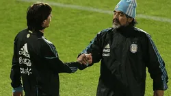 Lionel Messi y Diego Maradona, los dos mejores de la historia de la Copa del Mundo.