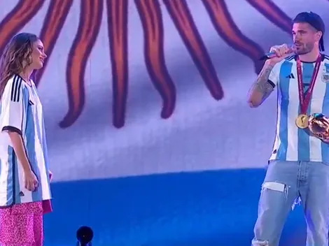 VIDEO | De Paul levantó la copa en el show de Tini y le dedicó unas palabras