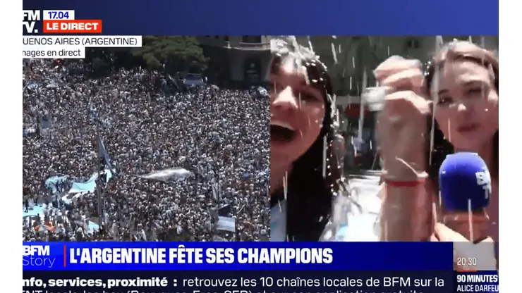 VIDEO | Se enteraron que una periodista era francesa y empezaron a cantar esto