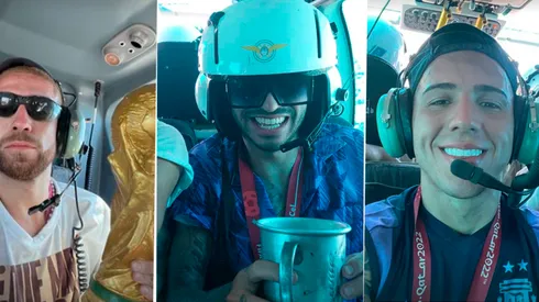 La intimidad del viaje en helicóptero de los campeones del mundo con Papu Gómez y Enzo como protagonistas