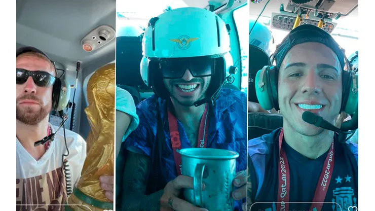 La intimidad del viaje en helicóptero de los campeones del mundo con Papu Gómez y Enzo como protagonistas
