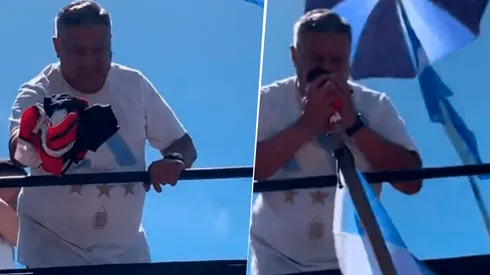 El video que nadie imaginaba: Chiqui Tapia besó una camiseta de River