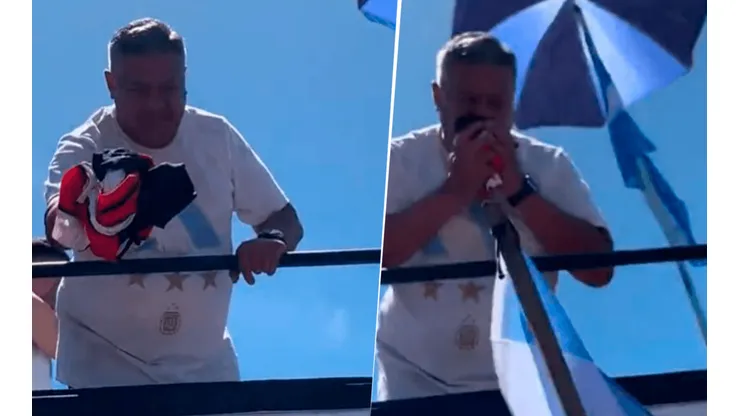 El video que nadie imaginaba: Chiqui Tapia besó una camiseta de River