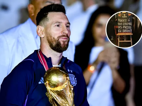 Indignante: en un bar de Francia usaron una camiseta de Messi para limpiarse los zapatos