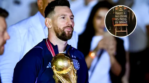Indignante: en un bar de Francia usaron una camiseta de Messi para limpiarse los zapatos