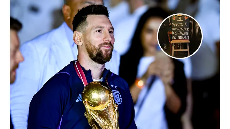 Indignante: en un bar de Francia usaron una camiseta de Messi para limpiarse los zapatos