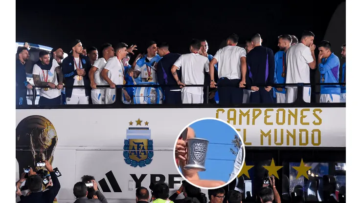Ni Papu ni Paredes: otro campeón del mundo celebró con un vaso de Boca en la caravana