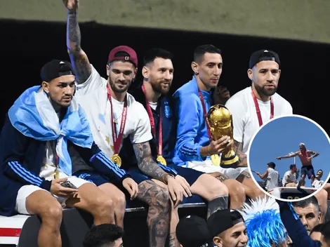 VIDEO | Es viral: el reto de Messi a De Paul en plenos festejos con los hinchas