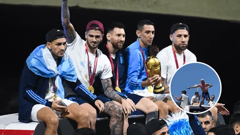 VIDEO | Es viral: el reto de Messi a De Paul en plenos festejos con los hinchas