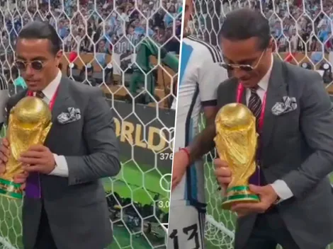 "Falta de respeto total": bronca en las redes por el personaje que le sacó de la mano la Copa al Cuti Romero